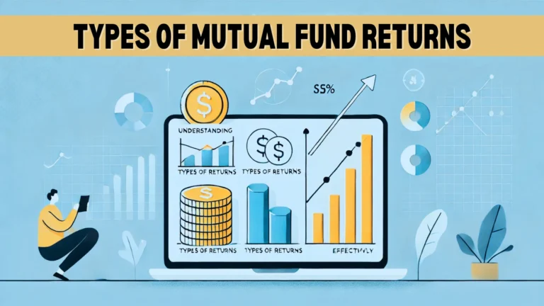 A simple and clean landscape-format illustration for the headline 'Understanding Mutual Fund Types of Returns_ How to Calculate Them Effectively